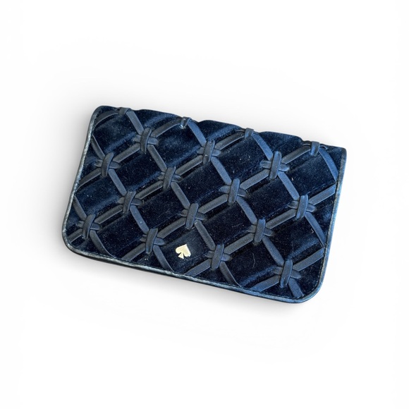 kate spade Handbags - Kate Spade Black Velvet Clutch